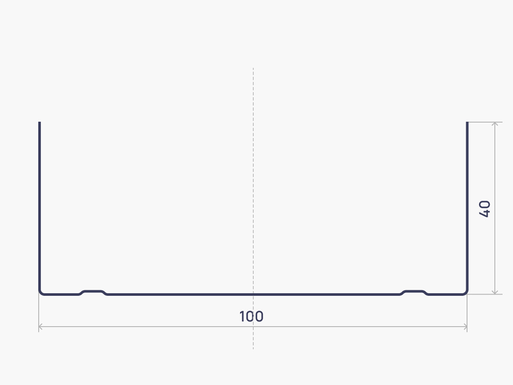 Чертеж 100*40 Guide rack profile