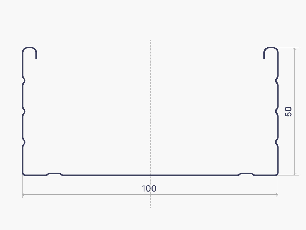 Чертеж 100*50 Rack (wall) profile