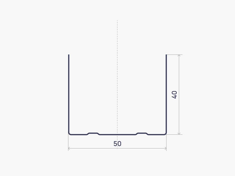 Чертеж 50*40 Guide rack profile