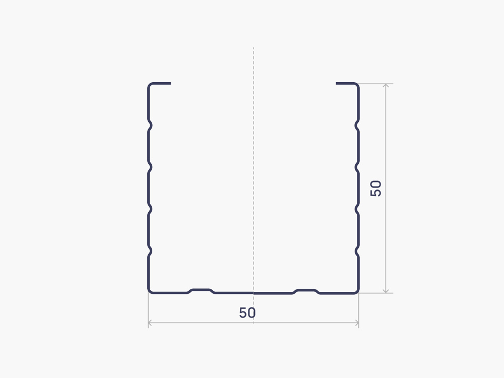 Чертеж 50*50 Rack (wall) profile