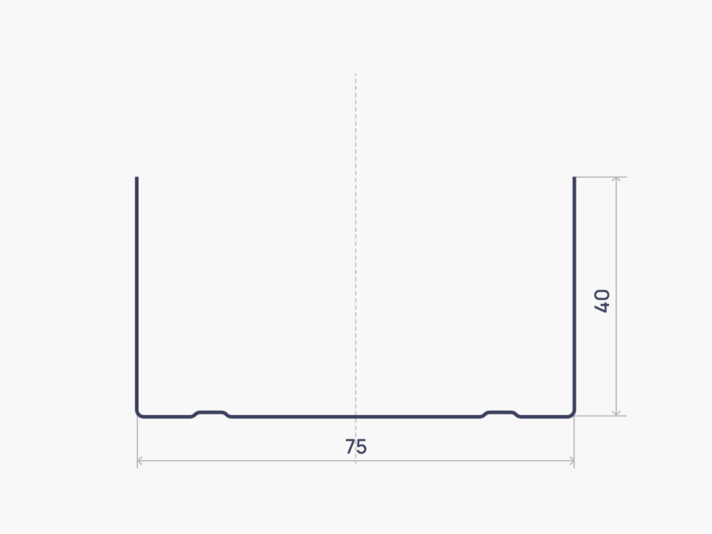Чертеж 75*40 Guide rack profile