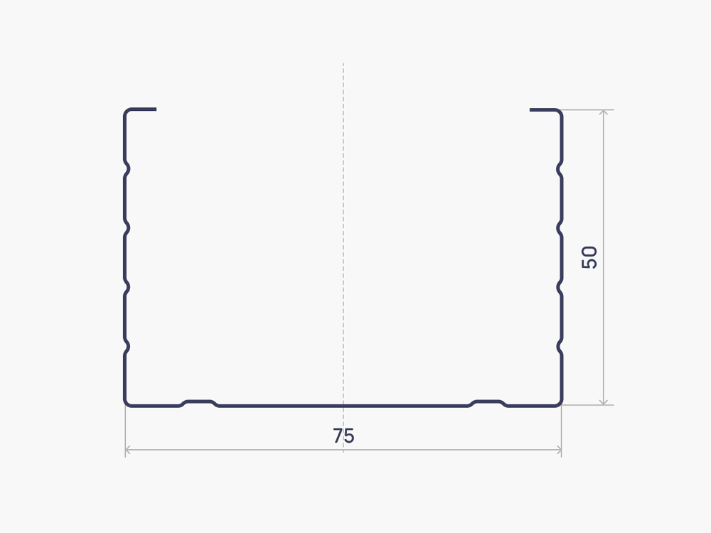 Чертеж 75*50 Rack (wall) profile