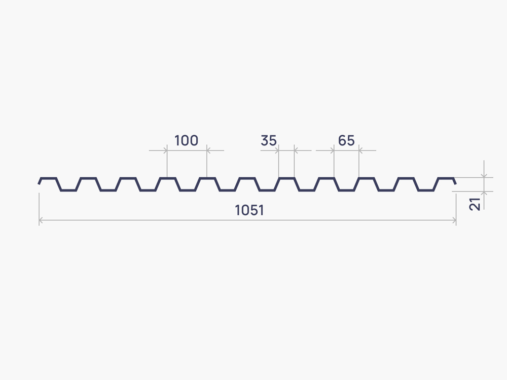 Чертеж C21 Corrugated sheet